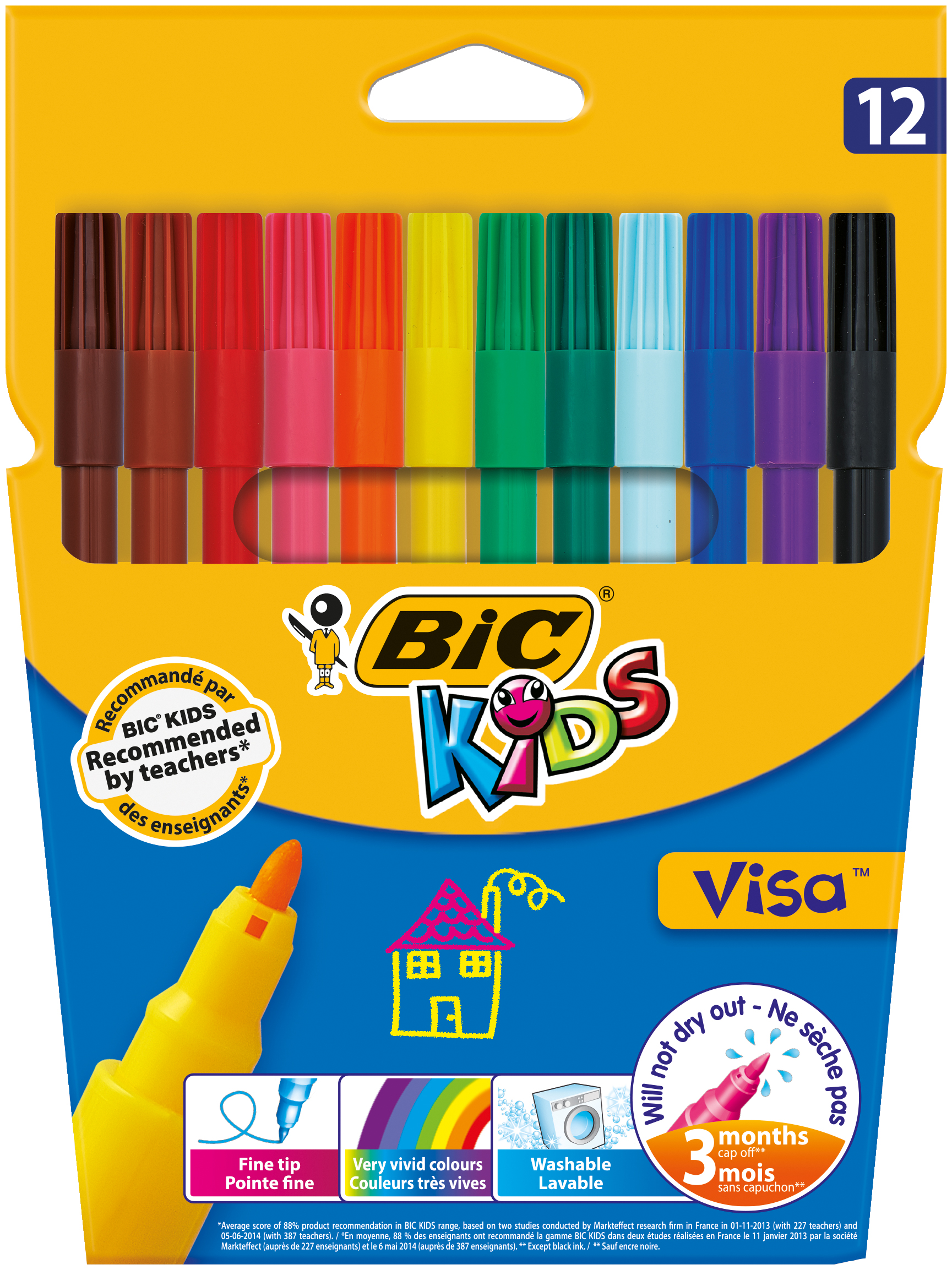6 gratuits mehrfarbig BIC Kids Filzstifte bunt Lot de 18