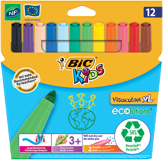 BIC Kids Kid Couleur Rotuladores Punta Media - Colores Surtidos, Estuche de  36 Unit