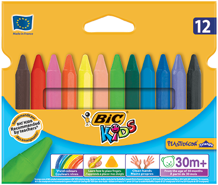  BIC Kids Crayons, Assorted Colors, Durable Case, 36-Count  (BKPCP36-AST) : Toys & Games