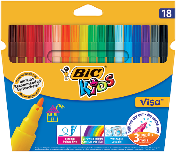 Bic Kids Feutre Visacolor XL Ecolutions 48 feutres en boîte métallique bij  VindiQ Office