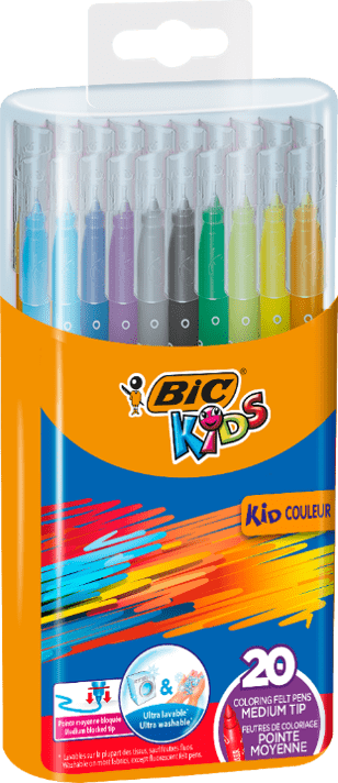 Bic Kids Rotuladores Lavables para Niños, Óptimo para material  escolar,Visacolor XL + Kids Ceras de Colores para Niños, Óptimo para  material