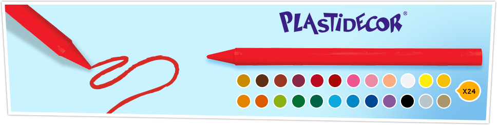 ✓ Bic Kids Plastidecor 24 Crayons Cire couleur en stock