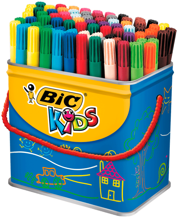 BIC Kids Rotuladores Lavables para Niños, Óptimo para Material Escolar,  Visacolor XL, Punta Gruesa, Con Etiqueta Ecológica, Multicolor, 48 Unidad (